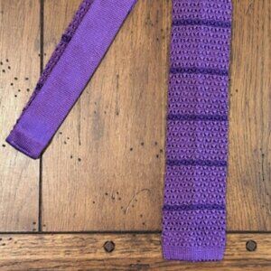 Brooks Brothers Knit Tie Purple Stripes 100% Silk NWT